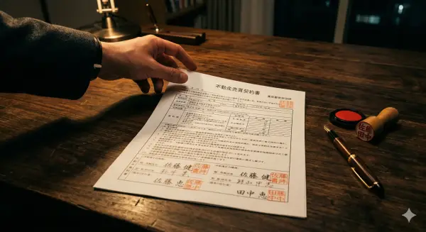 Japanese real estate purchase agreement and seal