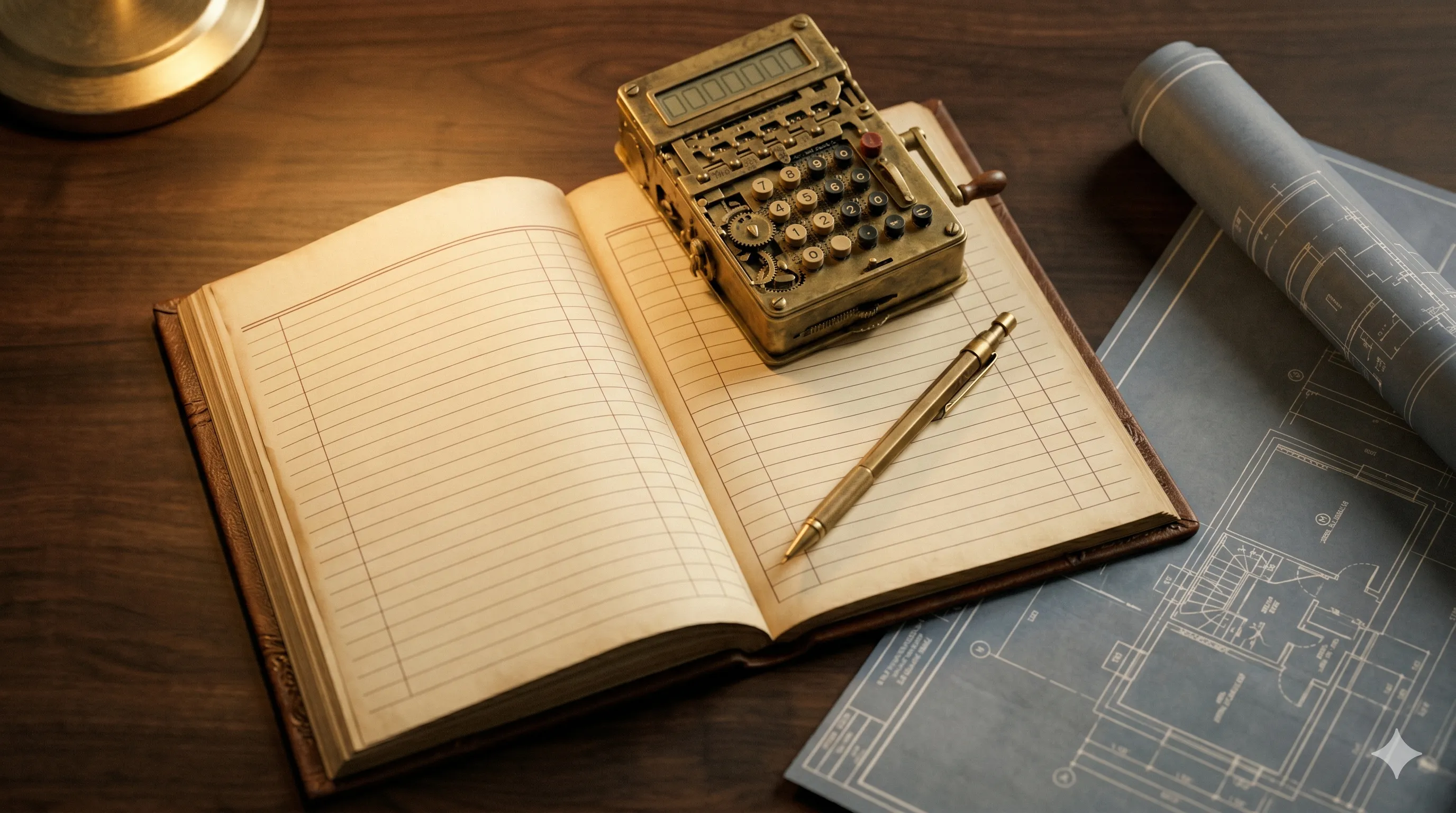 A depreciation schedule spreadsheet next to Japanese tax documents
