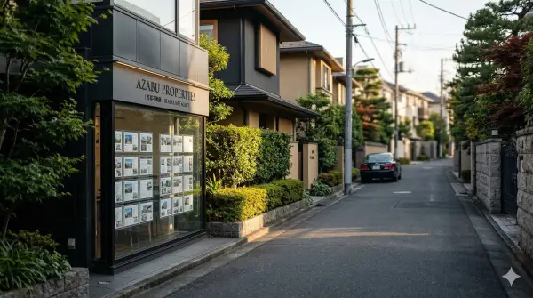 Quiet streetscape of ultra-luxury residences in central Tokyo