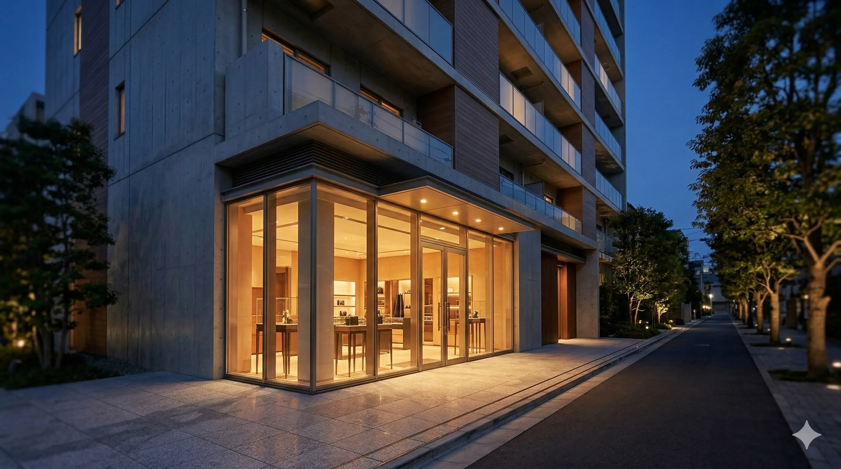 Sectional retail units in central Tokyo